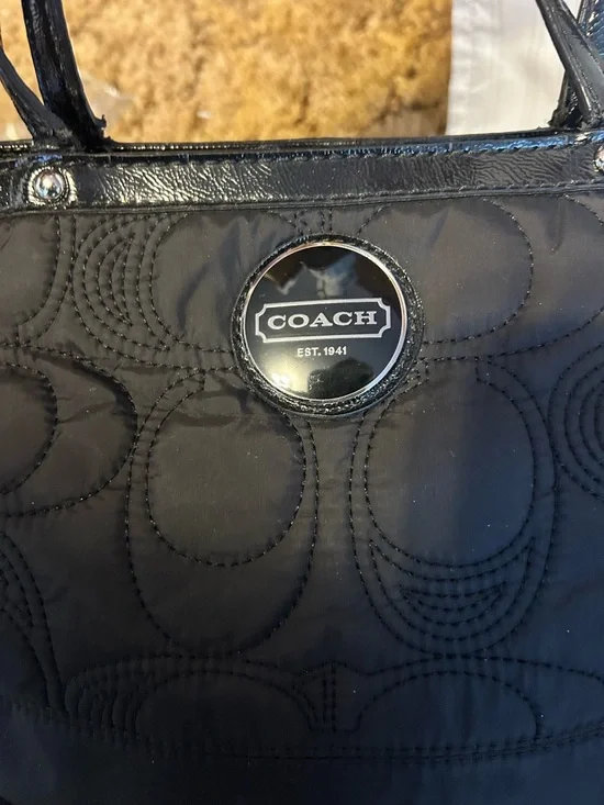 COACH Black Quilted Logo Tote Bag - Project Purse - Picture 3 of 8